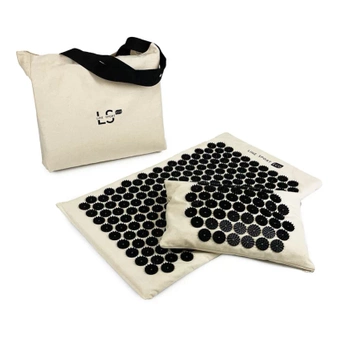 Akupressurmatte mit Kissen Line Sport ECO – natürliche Baumwolle-schwarz