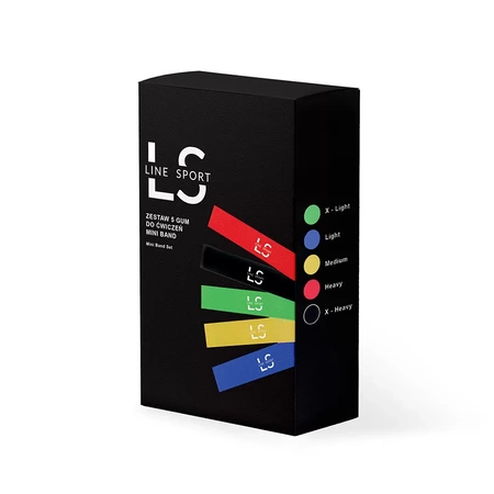 Set mit 5 Mini Power Band Line Sport-Widerstandsbändern für das Training