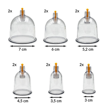 Acus Med flammenlose Vakuumsauger mit Pumpe – 12er-Set.