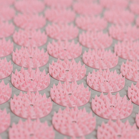 Lange Akumata – Polnische Akupressurmatte mit Kissen – Grau und Rosa
