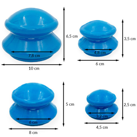 Acus Med Chinesische Gummibecher für die Körpermassage – 4er-Set.