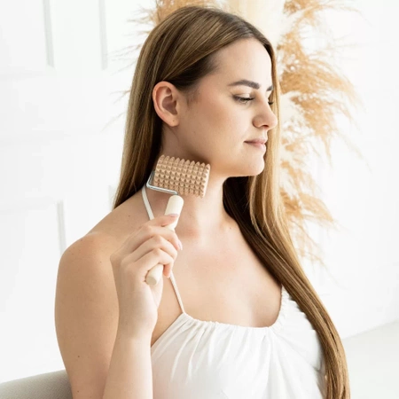 Körpermassagegerät aus Holz | Anti-Cellulite-Roller mit Akito-Griff