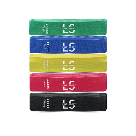 Ein Satz mit 5 Übungswiderstandsbändern – Flex Band Line Sport-Stoffbänder