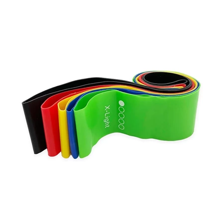 Set mit 5 Mini Power Band Line Sport-Widerstandsbändern für das Training