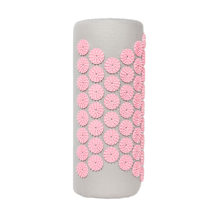 Lange Akumata – Polnische Akupressurmatte mit Kissen – Grau und Rosa