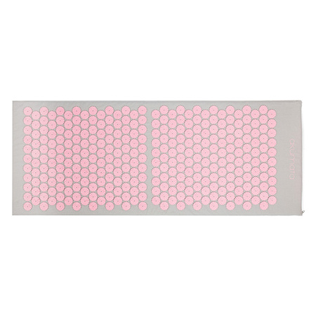 Lange Akumata – Polnische Akupressurmatte mit Kissen – Grau und Rosa