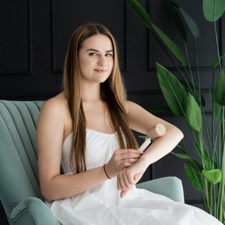 Körpermassagegerät aus Holz | Anti-Cellulite-Roller mit Akito-Griff