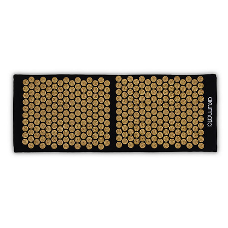Lange Akumata – Polnische Akupressurmatte mit Kissen – Schwarz und Gold