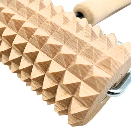 Körpermassagegerät aus Holz | Großer Anti-Cellulite-Roller mit Akito-Griff