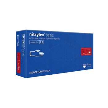 Puderfreie Mercator-Nitrilhandschuhe (100 Stk.) – blau  Gr L