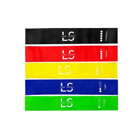 Set mit 5 Mini Power Band Line Sport-Widerstandsbändern für das Training