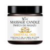 Set: 4 Gummibecher + Massageöl 500 ml + Massagekerze